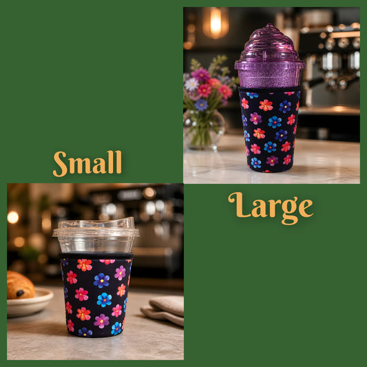 Dark Floral Cup Sleeve